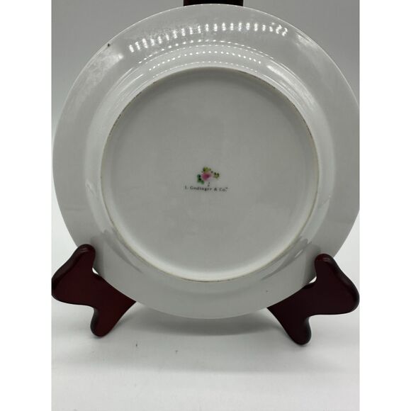 I. Godinger & Company 8” Rosebud Dessert Plate Gold Trim EUC - Picture 4 of 5